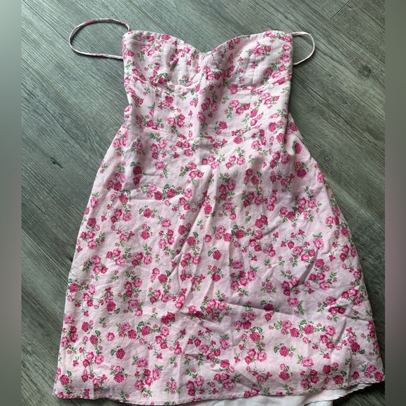 ❤️ Zara Pink Floral Dress open back with tie. XXL NWOT - Picture 1 of 5